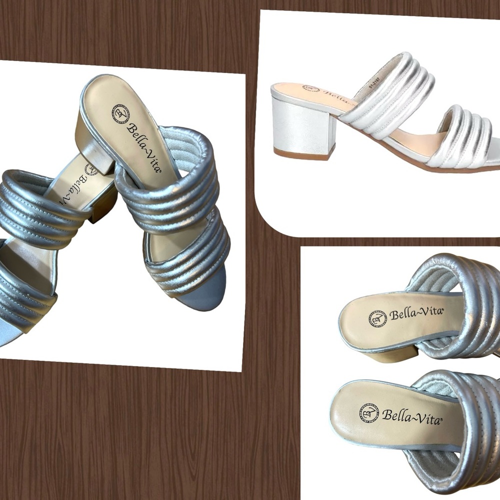 🌻Bella Vita Silver Heels Elegant Design women’s 7M